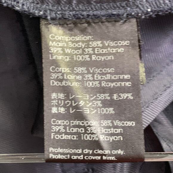 3.1 PHILLIP LIM Size 32 Navy Taupe Twill Viscose Blend Contrast Trim Dress Pants - Picture 8 of 10